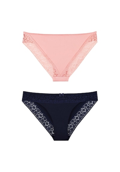 Sensu Kadın Lazer Kesim Dantelli Slip Külot 3'lü Paket Set - Kts3101 Model-2 Yeşil