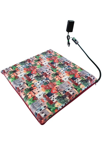 Kedi Minderi Isıtmalı Model 45x45cm 12v Adaptörlü Su Geçirmez Kdtes77