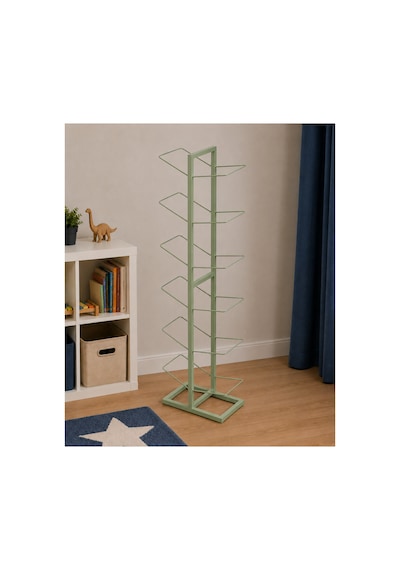 12'li Metal Top Sepeti Metal Top Rafı Top Düzenleyici Çok Renkli Metal Top Standı Açık Yeşil