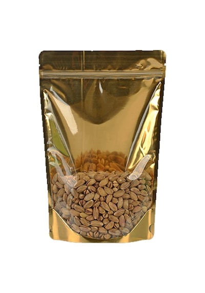 Doypack Gold+Metalize Şeffaf Kilitli 11X18.5X7 50 Adetli