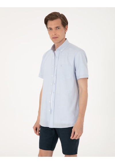 Pierre Cardin Erkek Buz Mavisi Gömlek Kısa Kollu 50302730-vr095 Buz Mavisi