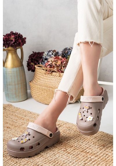 N Moda Unisex Deniz Sabo Doktor Hemşire Hastane Confort Sandalet Vizon