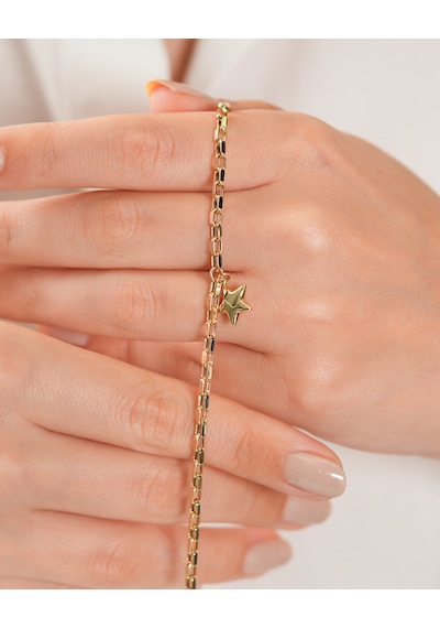 Debora Jewelry 14 Ayar Altın Sallantılı Yıldız Bileklik