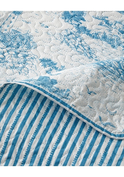 Seaside Serenity Çift Kişilik Çok Amaçlı Örtü 200x220 Cm Mavi