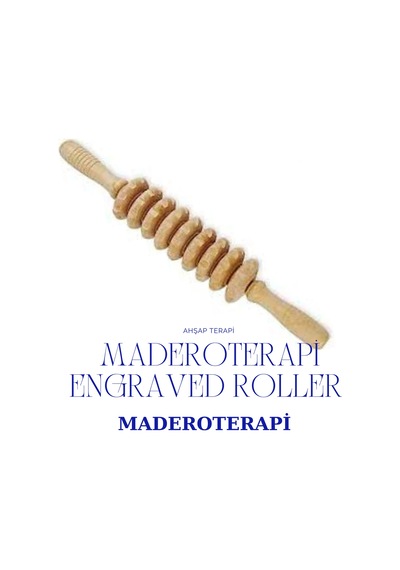 1sen Art & Beauty Maderoterapi Engraved Roller Tırtıklı Ahşap Masaj Aleti Kahverengi