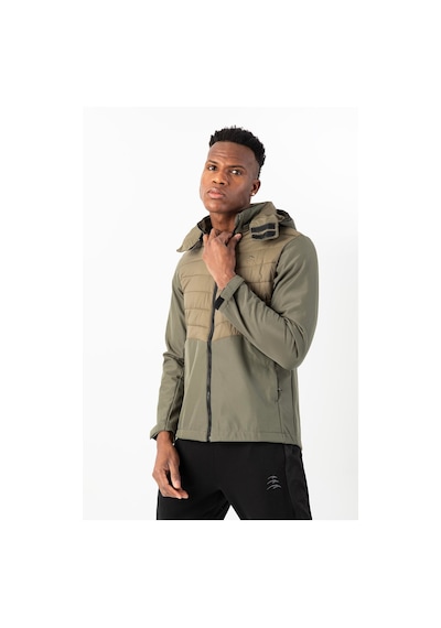 Maraton Sportswear Regular Erkek Kapşonlu Takma Kol Outdoor Açık Haki Ceket 21797 Açık Haki