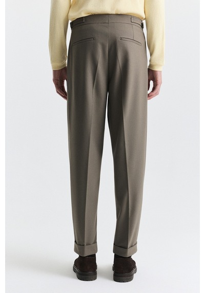 Antioch Tapered Fit Çift Pileli Pantolon Haki