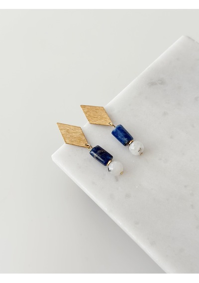 Sapphire Moon Doğaltaş Küpe Çok Renkli