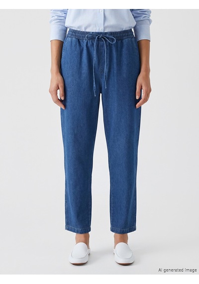 Lcwaıkıkı Classic Mavi Beli Lastikli Mom Fit Kadın Jean Pantolon