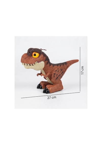 T-rex Kahverengi Dinozor 17 Cm Sesli Sis Püskürten Gerçekçi Tasarımlı Hareketli Oyuncak Dinozor