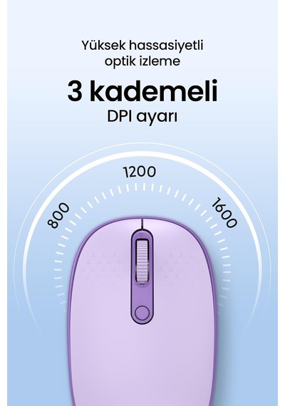 Mx400 Prime Pro Sessiz Kablosuz Mouse Bluetooth Ve 2.4ghz Wireless Bağlantı - Ayarlanabilir Dpı Lila
