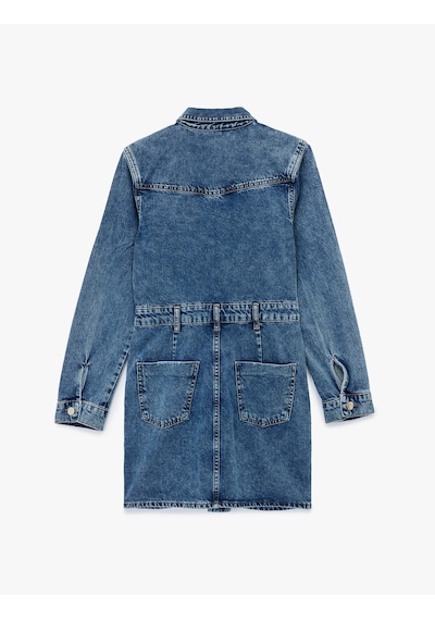Koton Uzun Kollu Klasik Yaka Düğmeli Cep Detaylı A Kesim Mini Denim Elbise Orta İndigo 6wal80001md Indigo Koton Uzun Kollu Klasik Yaka Düğmeli Cep Detaylı A Kesim Mini Denim Elbise Orta İndigo 6wal80001md Indigo