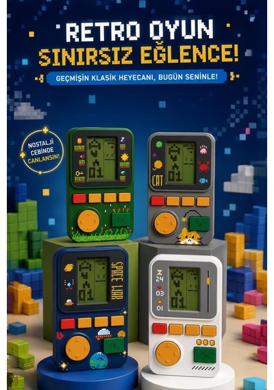 Oyun Kolu Atari Joystick Tetris Gameboy Gc017 Lacivert