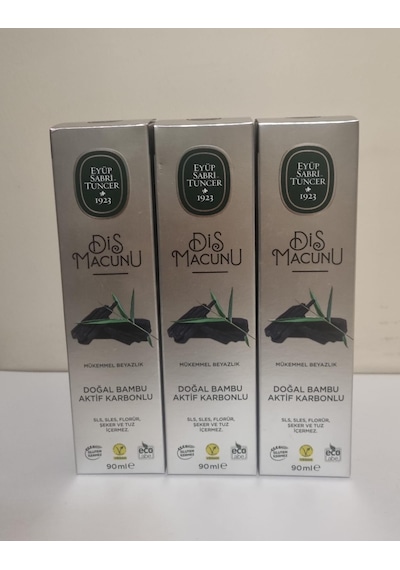 Eyüp Sabri Tuncer Doğal Bambu Karbonlu Diş Macunu 90 Ml-3 Adet- Doğal Bambu Aktif Karbonu İle Mükemmel Beyazlık Beyazlatma