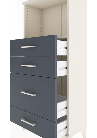 Hyperion Dolap Tek Raflı 4 Çekmeceli 60x44x134 Aytaşı-antrasit Aytaşı