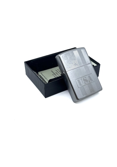 Zippo A.b.d Bayrağı Dizayn Çakmak Gri