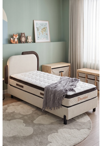 Smart Krem Lüx Sandıklı Tek Kişilik Baza, Yatak Bazası Geniş Hacimli, Dayanıklı Metal Baza Başlık Ve Yatak Yoktur. 90 x 200 CM