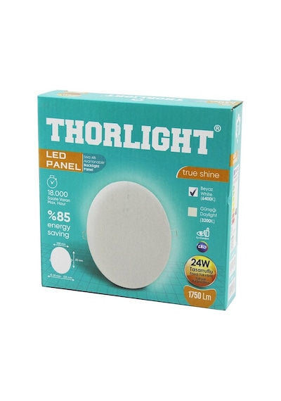 Thorlight 2 Tane S-224 24w Beyaz Led Panel Sıva Altı Aydınlatma 16.8 Cm 6400k Beyaz