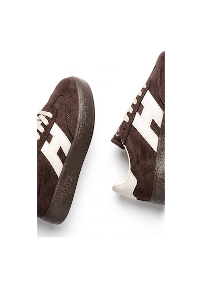 V.S.H Velvet Kadın Yüksek Tabanlı Kahverengi Sneaker Spor Ayakkabı Terra -2518