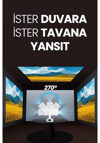 Profesyonel Akıllı Sinema Projeksiyon Cihazı Projektör Ekran Yansıtma Wifi Bluetooth 5.4 Sinema 602
