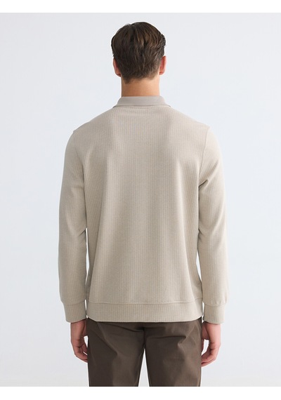 Lcwaıkıkı Classic Gri Polo Yaka Erkek Sweatshirt