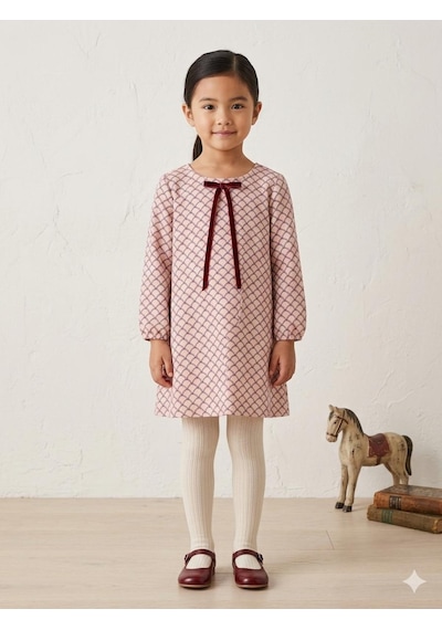 Cresh Kids Kız Çocuk Elbise Pudra & Bordo