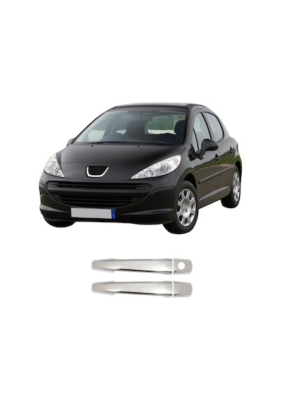 Peugeot 207 Uyumlu 2006 ve Üzeri Krom Kapı Kolu 2 Kapı Paslanmaz  Çelik