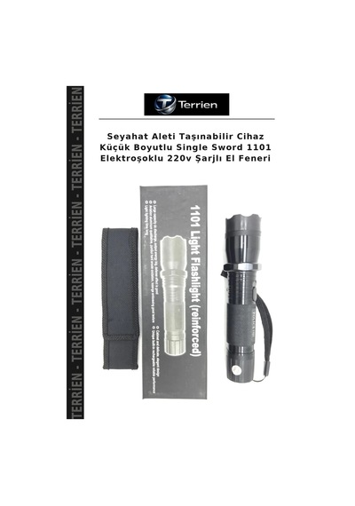 Seyahat Aleti Taşınabilir Cihaz Küçük Boyutlu Single Sword 1101 Elektroşoklu 220v Şarjlı El Feneri