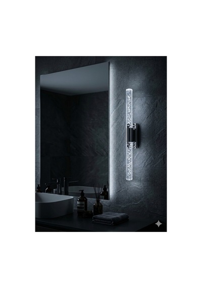 Bubblelight Medium 40 Cm Modern Tasarım Led Aplik - Duvar Lambası - Antrasit Gri - Pilli - Beyaz Led Antrasit Pilli