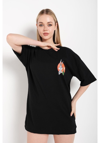 Flood Of Style Bugs Bunny Baskılı Siyah Oversize Tshırt