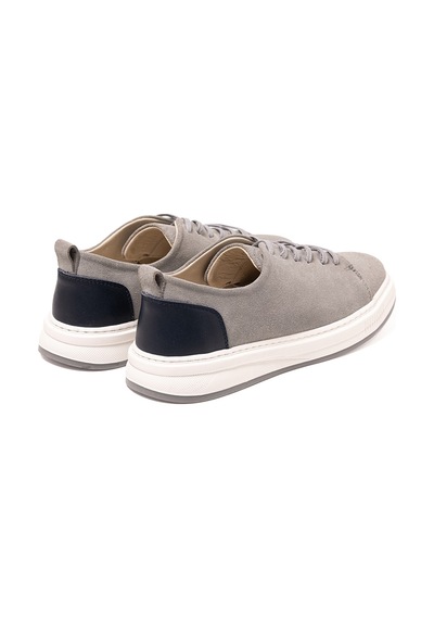 Sneaker Erkek Og-415 John May Gri Süet-laci Deri