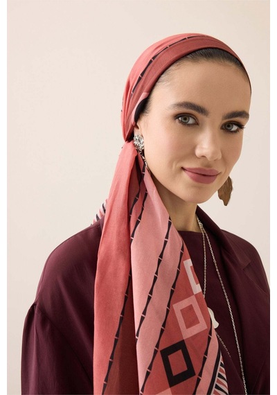 Imannoor Papatya Noor Şeftali Pamuk Floş Şal 70x210 Şeftali