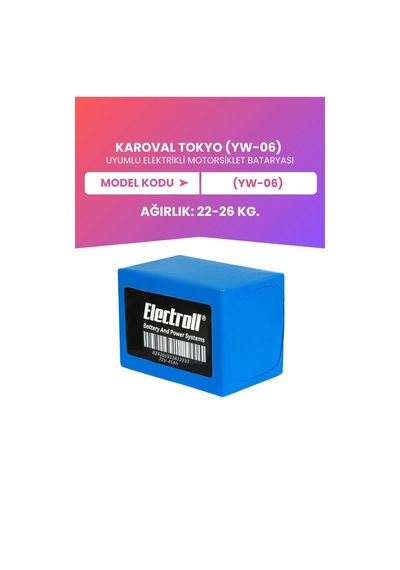 Karoval Tokyo Yw-06 Uyumlu Batarya Maksimum Kapasite Lifepo4 72v 45ah Elektrikli Motosiklet Bataryası