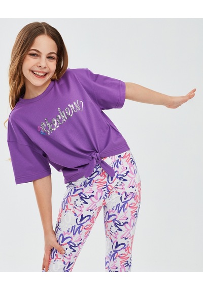 Skechers Graphic Tee G Short Sleeve Büyük Kız Çocuk Fuşya Tshirt Sk241045-612
