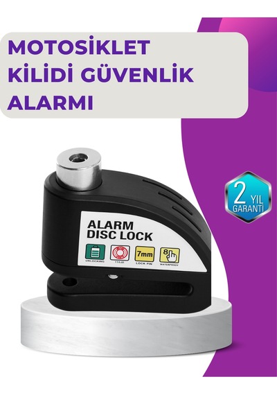 110 Db Alarm Disk Kilidi Motosiklet Scooter Bisiklet Güvenlik - Lisinya
