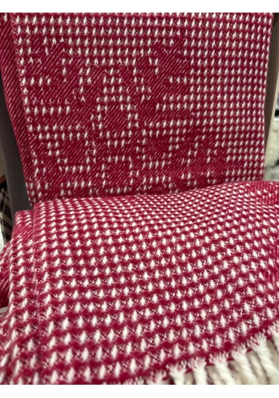 Sesli Comfort Kırmızı Skoç Pamuk Örme Battaniye 200x220 Çift Kişilik Battal Diğer