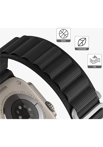 Watch 42mm Mountain Kordon - Siyah-yeşil