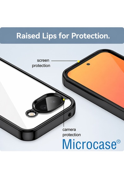 Google Pixel 10a İle Uyumlu Shield Serisi Darbeye Dayanıklı Yarı Esnek Plastik Tpu Kılıf - Al8100 Siyah