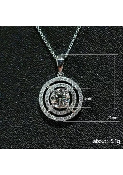 925ayar Gümüş Geometrik Zirkon Taşlı Kolye