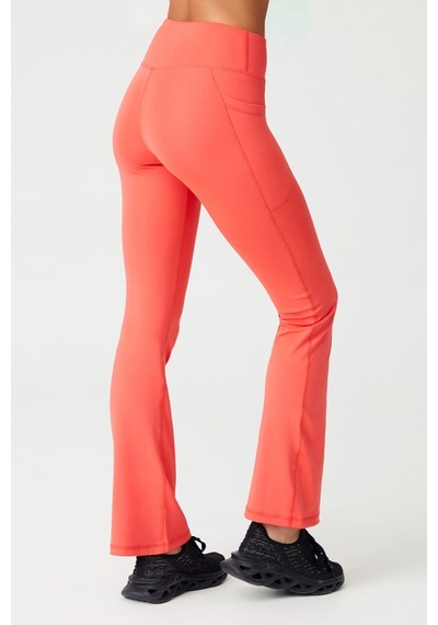Los Ojos Kadın Mercan Yüksek Bel Toparlayıcı Çift Cepli Ispanyol Paça Tayt Bootcut Mercan