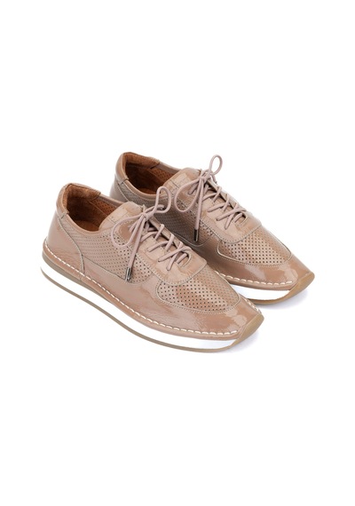 Tamer Tanca Kadın Deri Hasır Vizon Rugan Sneakers & Spor Ayakkabı 775 25503 Bn Ayk Y24 Vızon Krsk Rgn Vizon