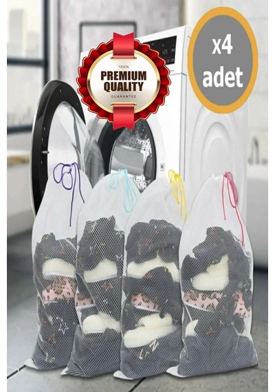 Morport 4 Adet Lüx Çamaşır Yıkama Filesi Ipli Çamaşır Bebek Yıkama Torbası 35x45 Tr Diğer