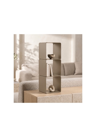 Node 3'lü Modüler Metal Tezgah Üstü Mutfak Rafı Ve Kahve Köşesi Standı 49x16 Cm Bej - 943947129 Bej