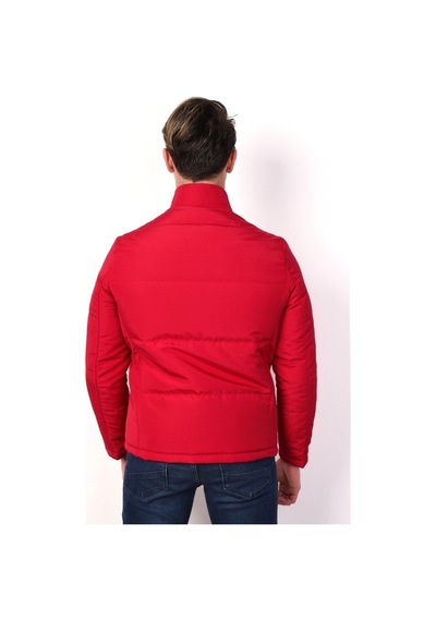 Dik Yaka Regular Fit Fermuarlı Erkek Kapitone Mont