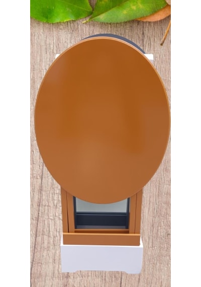 Çanta Zigon Sehpa Oval Model İkili Takım Ahşap Mdf Hardal Ve Gri Renk Uyumu El Yapımı