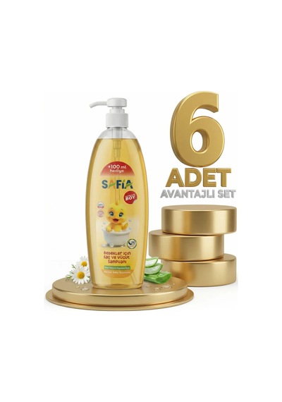 Safia Bebek İçin Saç Ve Vücut Şampuanı 6x750 Ml