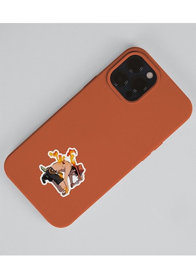 One Piece 2li Sticker Set -portgas D. Ace-telefon Süsleme Etiketleri-ödül Çıkartmaları- Anime Etiketi Kırmızı
