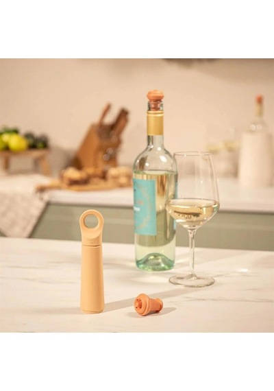 Vacu Vin 7811606 Şarap Vakum Seti 1 Pompa 1 Şarap Tıpası Somon Pembe