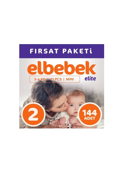 Elbebek Elite Bebek Bezi 2 Numara Mini Fırsat Paketi 144 Adet 2'li