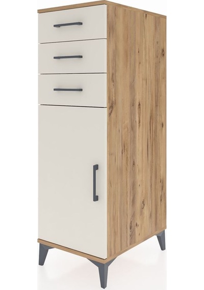 Kronos Dolap 2 Raflı 3 Çekmeceli Tek Kapaklı 44x59x134 Çam-aytaşı Atlas Çam